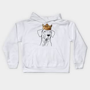 Rhodesian Ridgeback Dog King Queen Wearing Crown Kids Hoodie